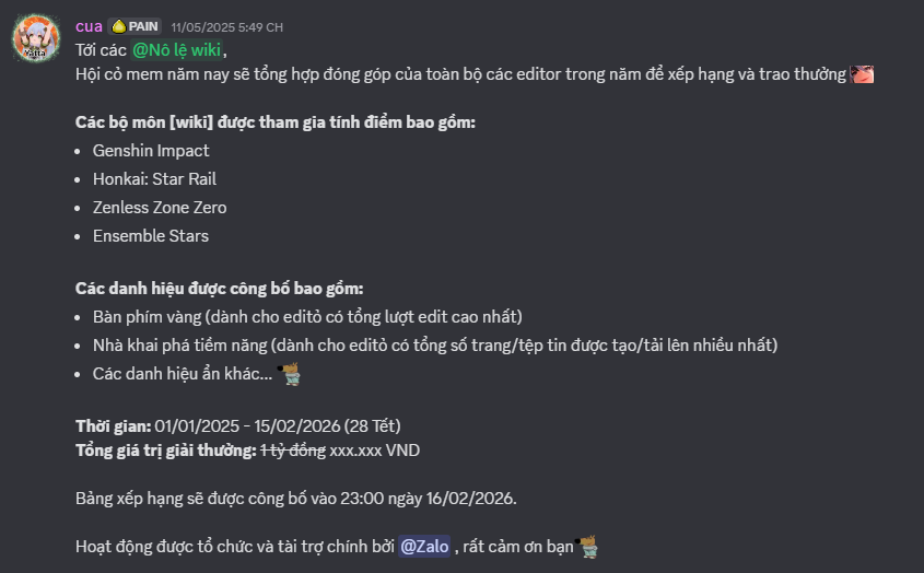 Ye, đừng thắc mắc cái tên trong thông báo